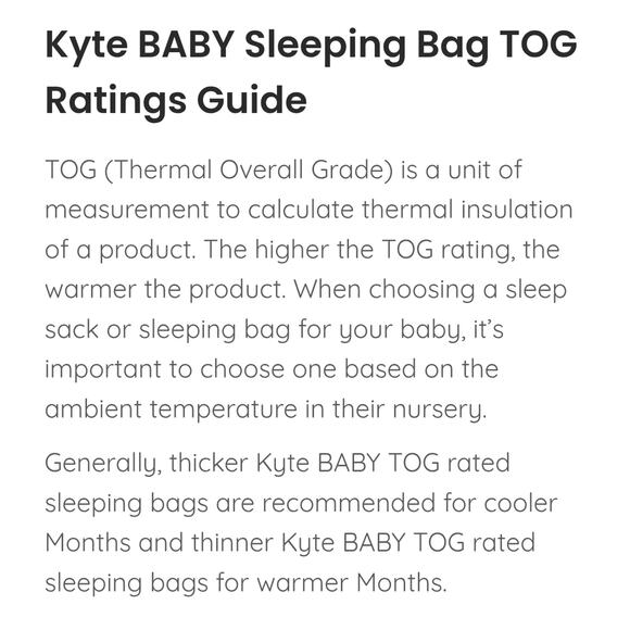 Kyte BABY Sleep Bag in Small Khaki Magnolia 1.0 TOG, Size Medium, New with Tags - Picture 11 of 12